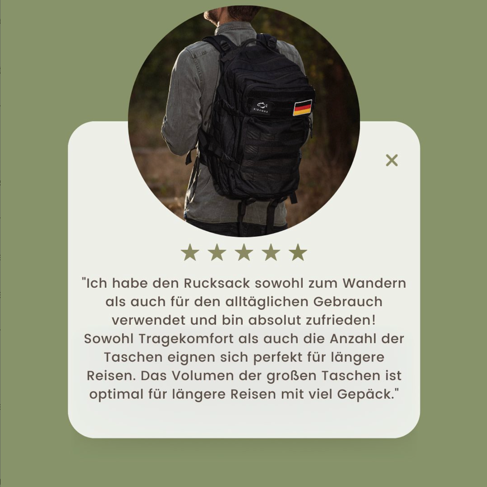 Large hiking backpack with 45L capacity