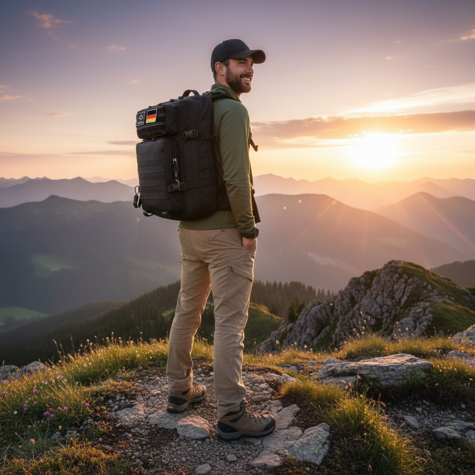 Large hiking backpack with 45L capacity
