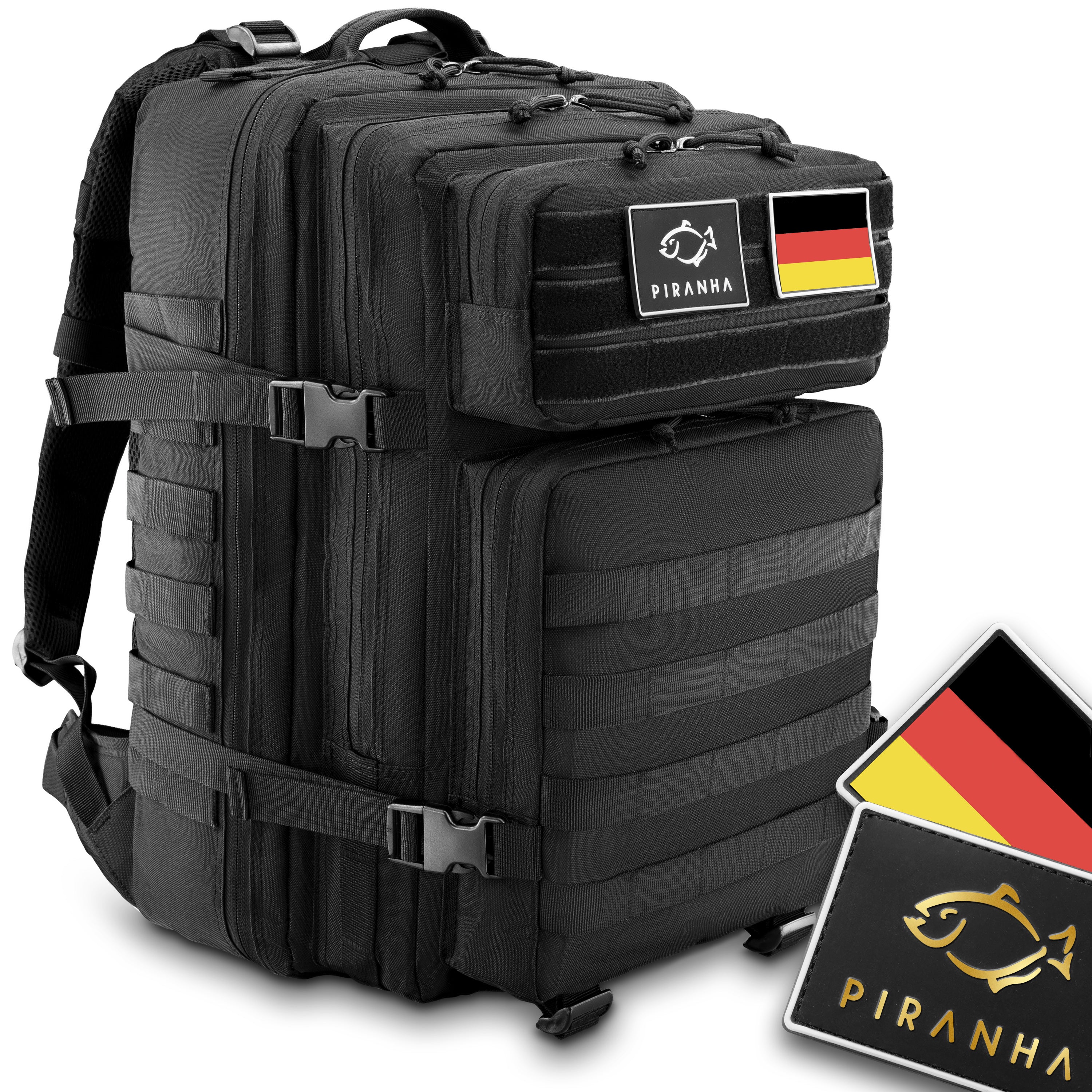 Outdoor Großer Wander Rucksack military mit 45L Kapazität PIRANHA