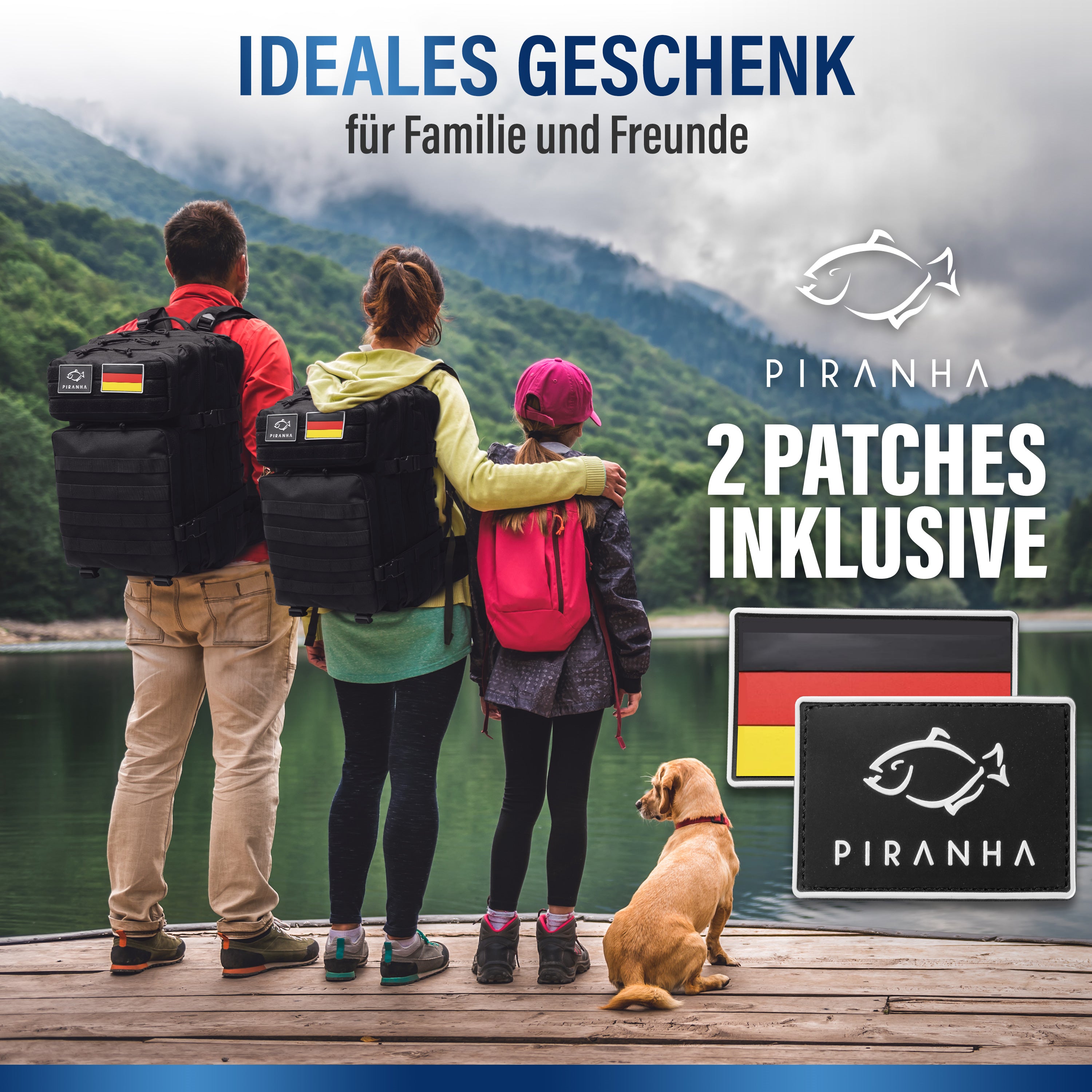 Outdoor Großer Wander Rucksack military mit 45L Kapazität PIRANHA