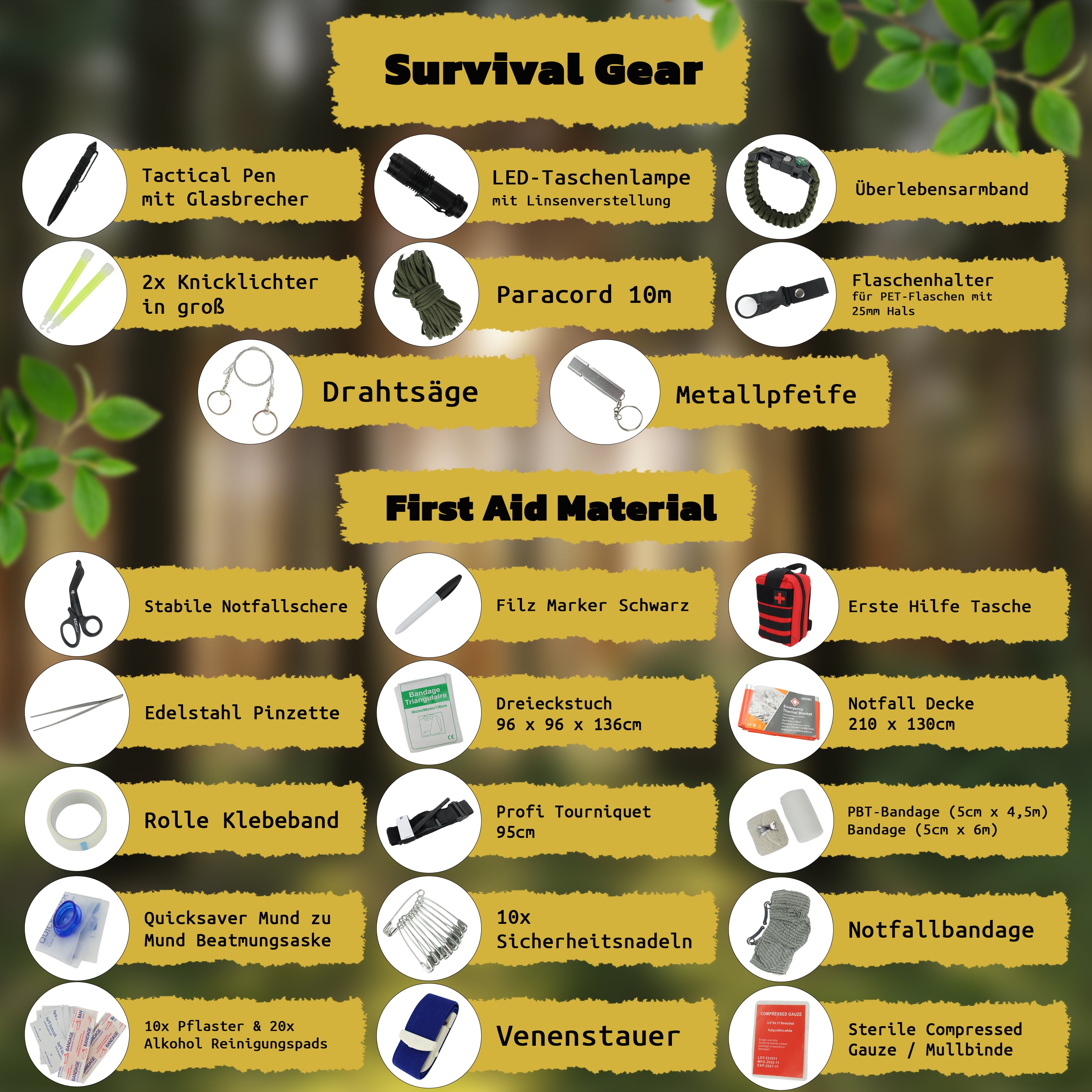 Survival Kit 63 in 1 in (Rot)