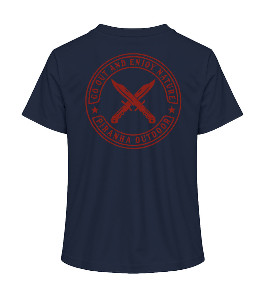 Piranha Outdoor Abenteuer Wildnis - Damen Premium Bio T-Shirt in Farbe French Navy
