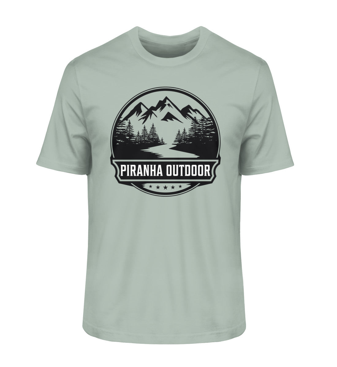 Piranha Outdoor Berg Abenteuer - Herren Premium Bio T-Shirt in Farbe Aloe