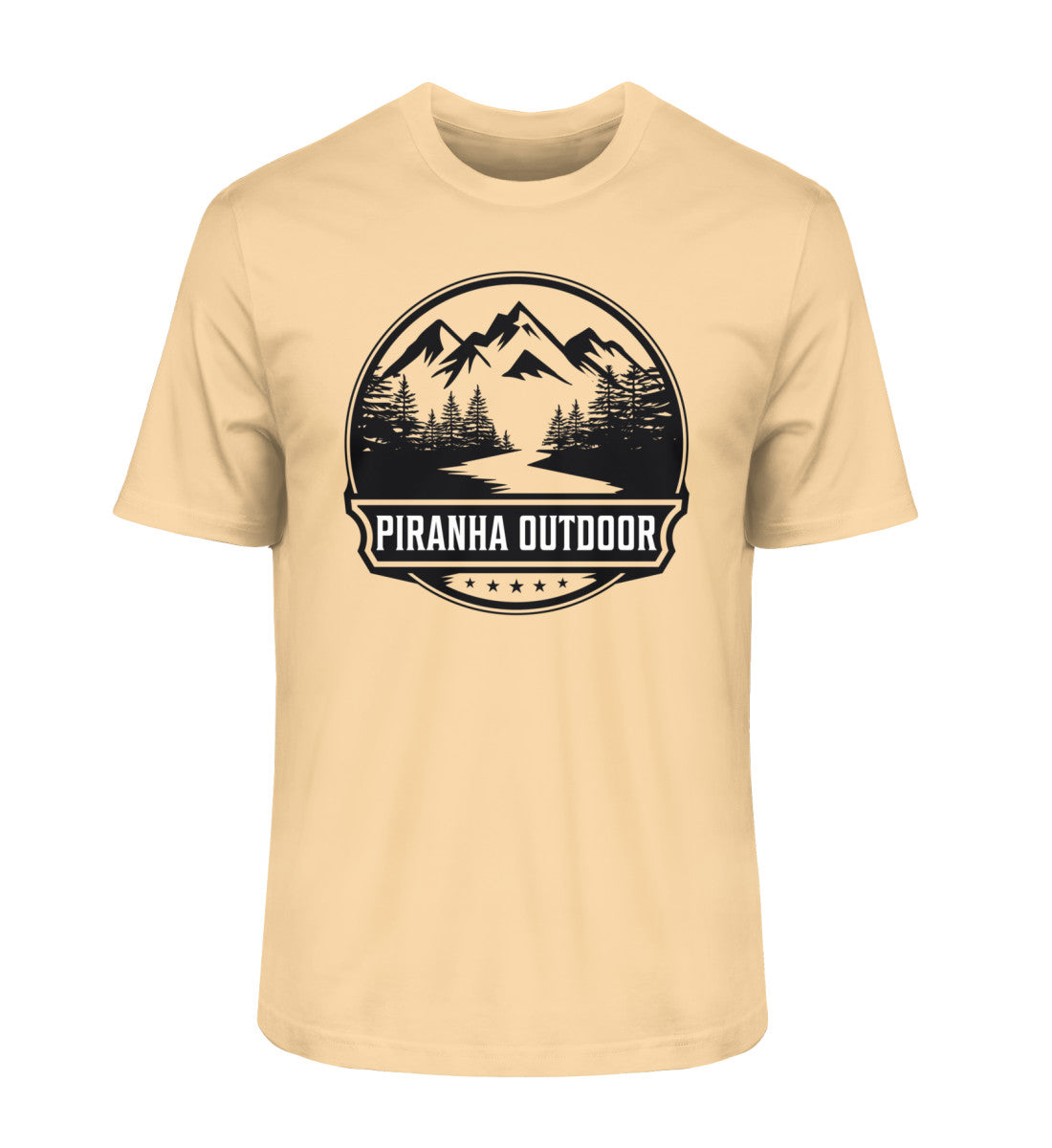 Piranha Outdoor Berg Abenteuer - Herren Premium Bio T-Shirt in Farbe Nispero