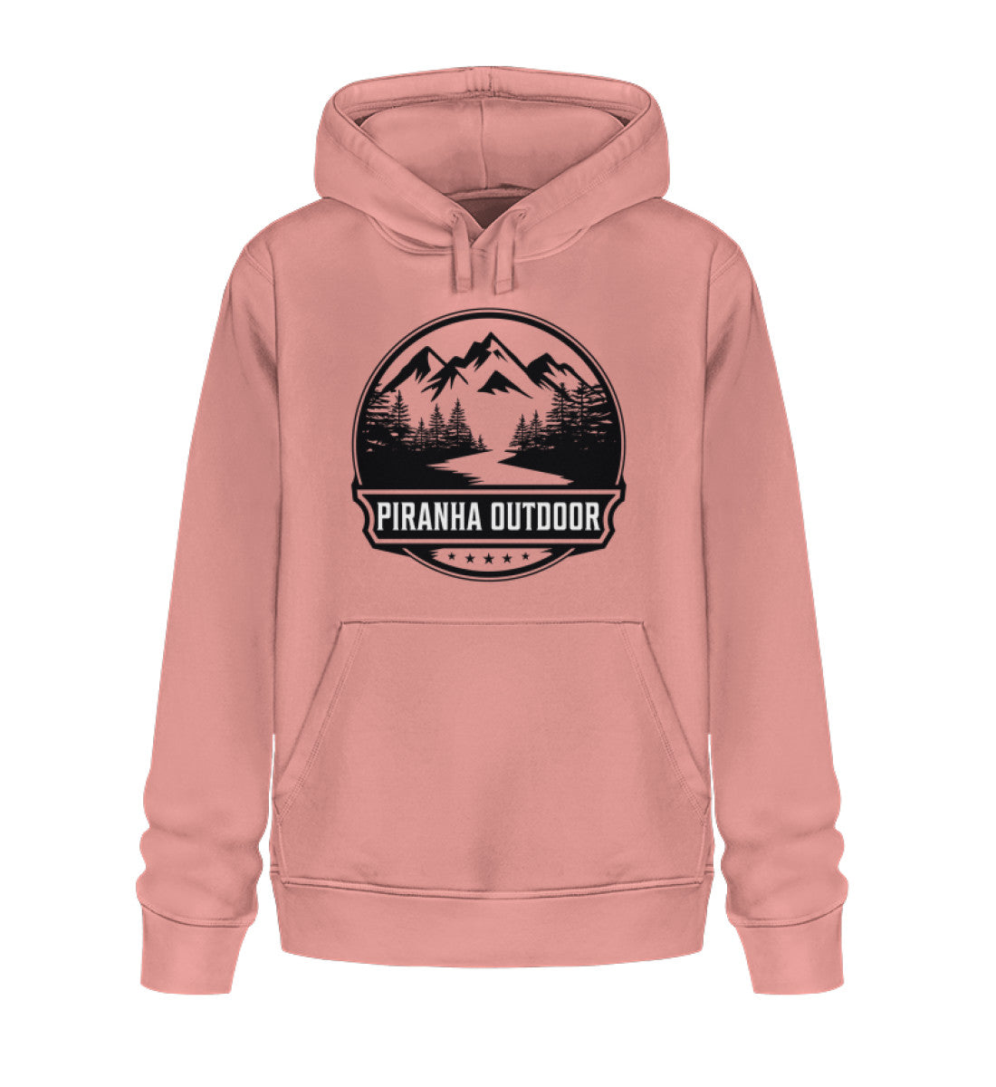 Piranha Outdoor Berg Abenteuer - Unisex Bio Hoodie in Farbe Canyon Pink