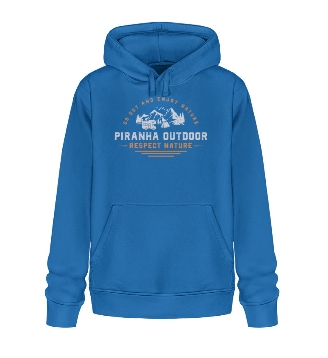 Piranha Outdoor Camper Leben - Unisex Bio Hoodie in Farbe Royal Blue