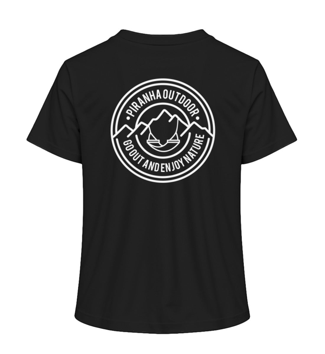 Piranha Outdoor Erlebe Natur - Damen Premium Bio T-Shirt in Farbe Black