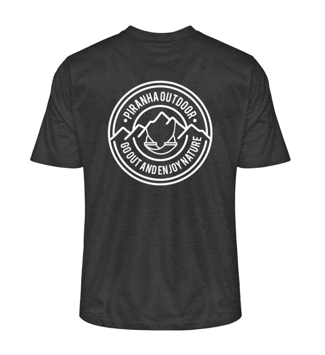 Piranha Outdoor Erlebe Natur - Herren Premium Bio T-Shirt in Farbe Dark Heather Grey