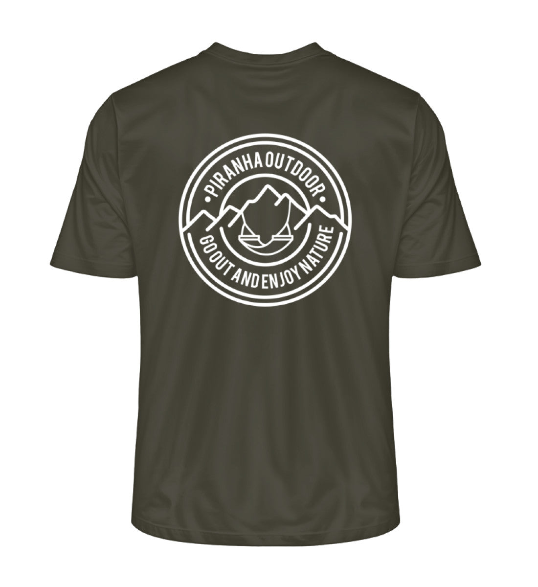 Piranha Outdoor Erlebe Natur - Herren Premium Bio T-Shirt in Farbe Khaki