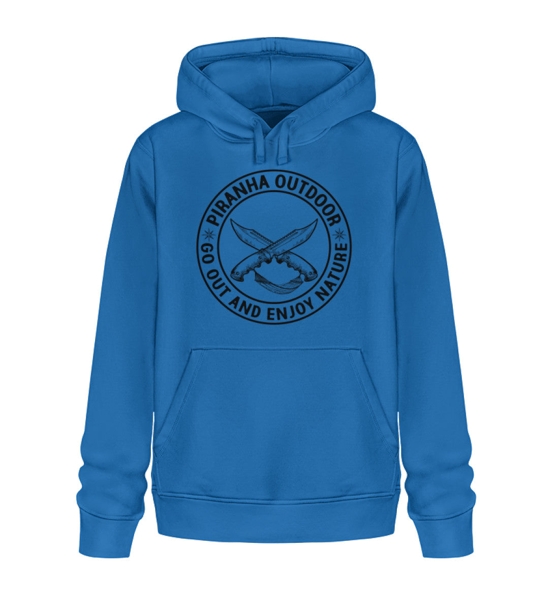 Piranha Outdoor Freiheit Entdecken - Unisex Bio Hoodie in Farbe Royal Blue