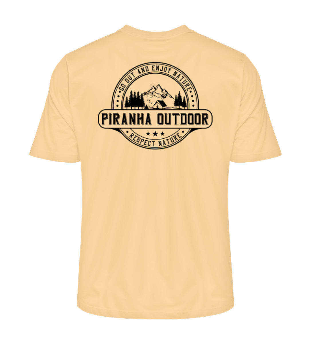 Piranha Outdoor Gipfel Erobern - Herren Premium Bio T-Shirt in Farbe Nispero