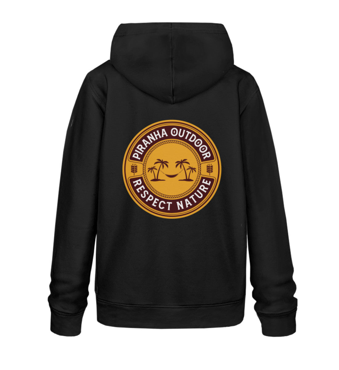 Piranha Outdoor Magische Tropen - Unisex Bio Hoodie in Farbe Black