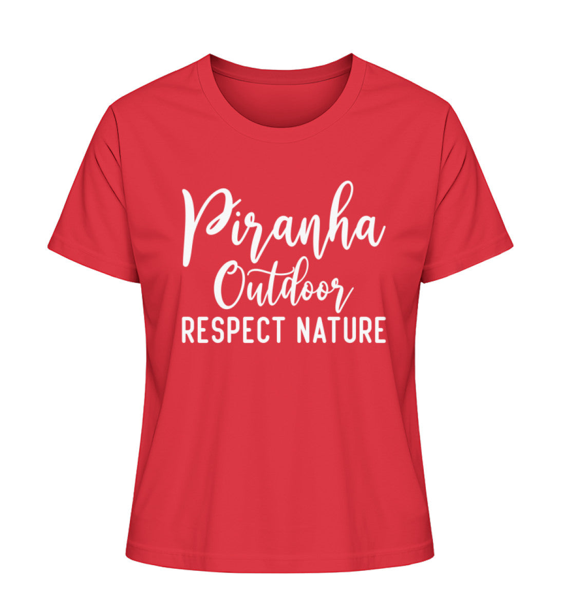 Piranha Outdoor Natur Respekt - Damen Premium Bio T-Shirt in Farbe Red