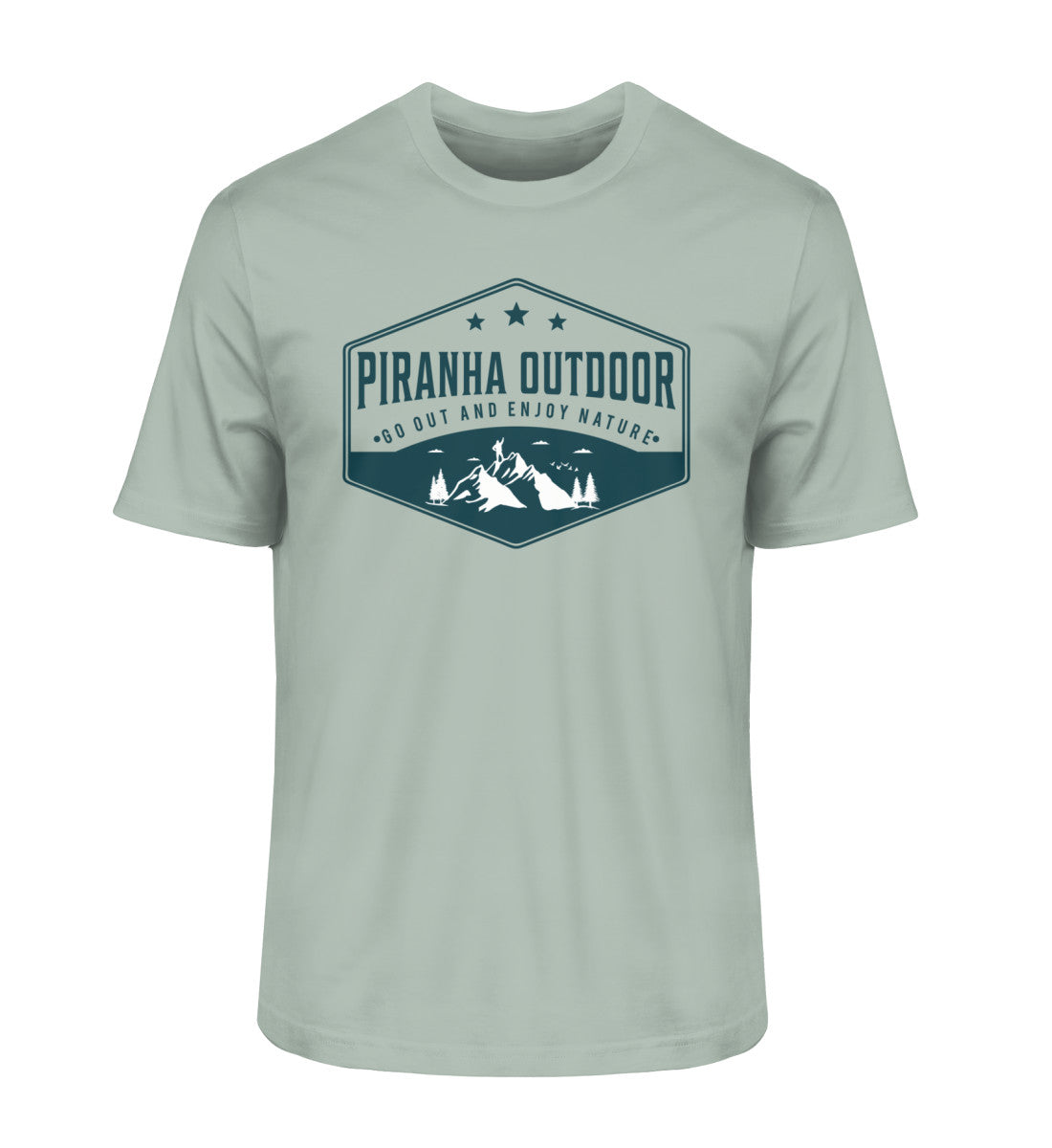 Piranha Outdoor Natur Ruhe - Herren Premium Bio T-Shirt in Farbe Aloe